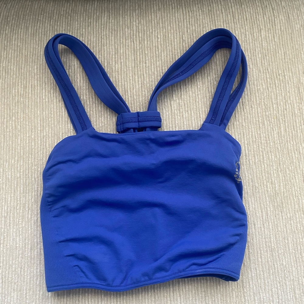 Free People On the Radar Longline Bra Blue